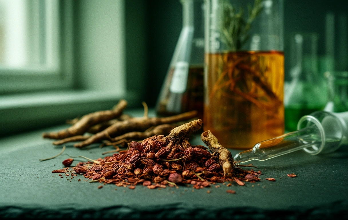 Botanical detail of raw ingredients